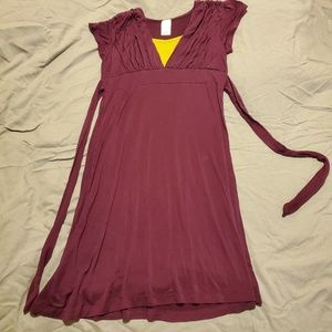 Purple Jersey knit knee length dress